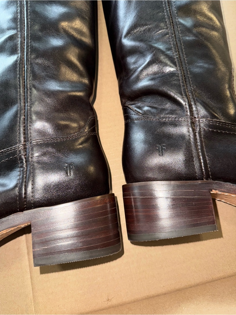 Frye Black Leather Campus Boots - Picture 3 of 4